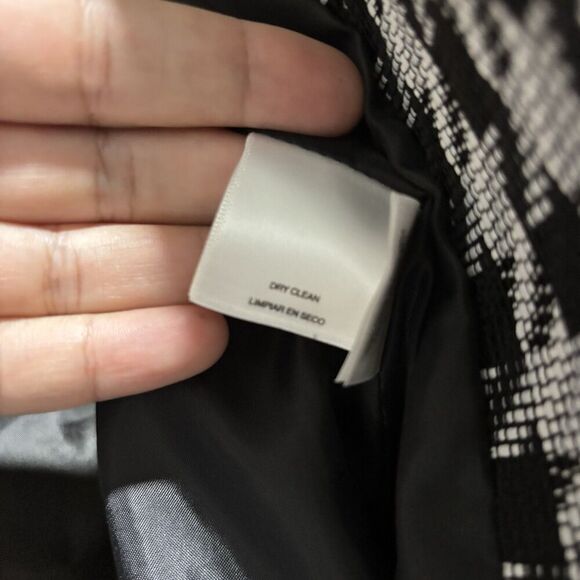 Black Label by Evan Picone Blazer Siz16 White Black Work Party One button Closur - Picture 6 of 8